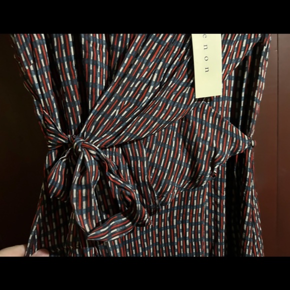 Lenon x Anthropologie Matilda Plaid/Checkered Faux Wrap Ciffon Dress Size XS - Picture 7 of 16